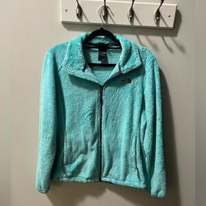 Teal North Face fleece jacket